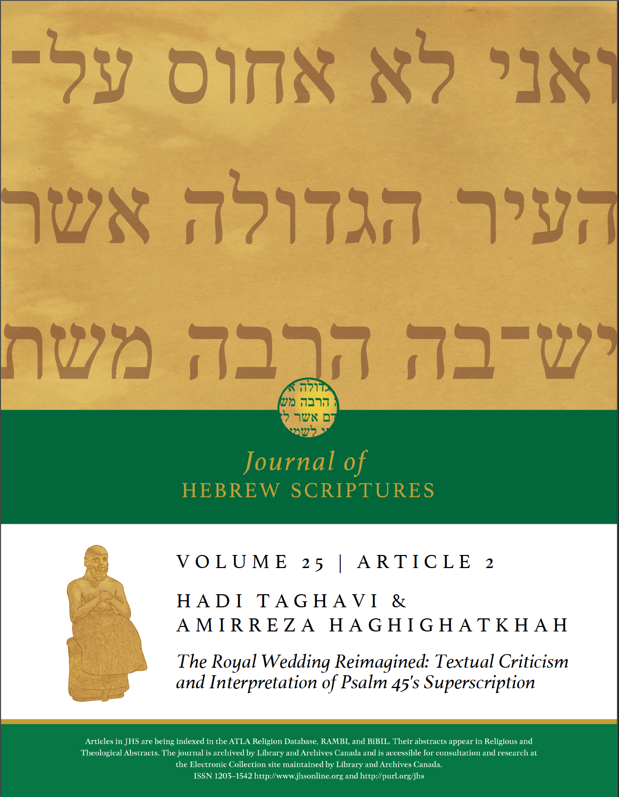 JHS, Volume 25, Article 2, Cover Page