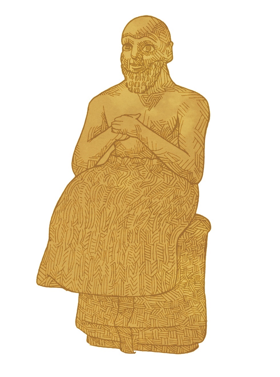 Decorative image of the statue of Ebih-Il.